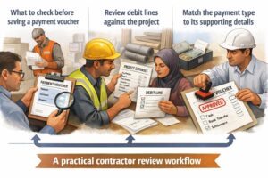 Visual explanation of Payment Voucher Checks for UAE Contractors